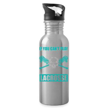 Lacrosse LAX Club Team Spieler Trainer Fans Coach - Trinkflasche mit integriertem Trinkhalm - Lightsilver - Rechts