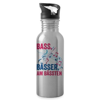 Bassisten, Bassgitarristen Gitarristen Bass - Trinkflasche mit integriertem Trinkhalm - Lightsilver - Rechts