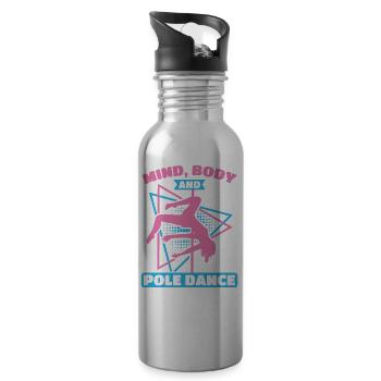 Pole Dance Dancer, Pole Dance, Pole Dancing - Gourde avec paille intégrée - argent clair - Droite