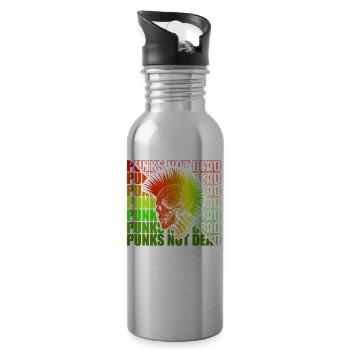 Punk Rock Pogo Anarchy Punks Punk Rocker Punk - Water bottle with straw - silver - Right