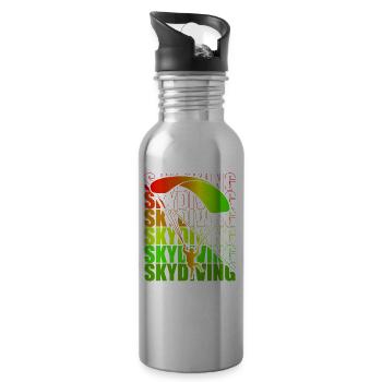 Skydive Freefly Fallschirmspringer Shirt Skydiving - Trinkflasche mit integriertem Trinkhalm - Lightsilver - Rechts