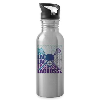 Lacrosse LAX Club Team Spieler Trainer Fans Coach - Trinkflasche mit integriertem Trinkhalm - Lightsilver - Rechts
