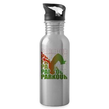 Parkour, Freerunning, Street Workout, Acrobatic - Water bottle with straw - silver - Right