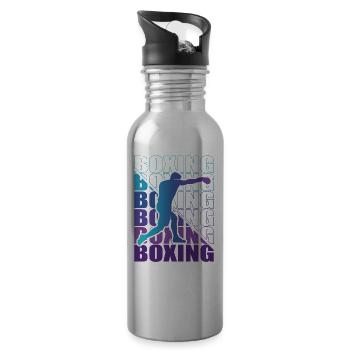 Boxen Martial Arts Boxing Box Club Boxer - Water bottle with straw - silver - Right