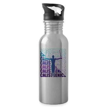 Calisthenics Street Workout Gymnastik Fitness - Trinkflasche mit integriertem Trinkhalm - Lightsilver - Rechts