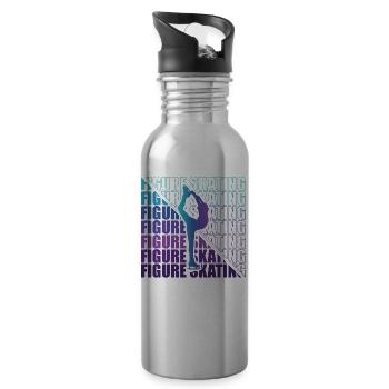 Figure Skating Club Girl Figure Skating - Water bottle with straw - silver - Right