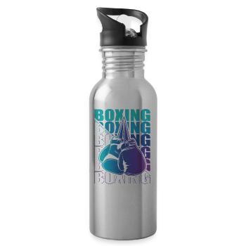 Boxen Martial Arts Boxing Box Club Boxer - Water bottle with straw - silver - Right
