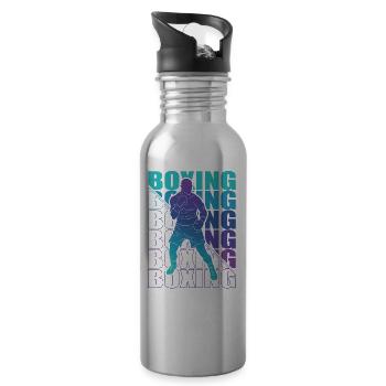 Boxen Martial Arts Boxing Box Club Boxer - Water bottle with straw - silver - Right