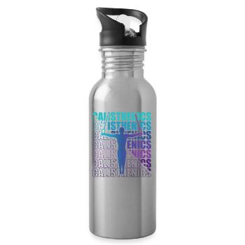 Calisthenics Street Workout Gymnastik Fitness - Trinkflasche mit integriertem Trinkhalm - Lightsilver - Rechts