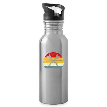 Club de sport de fléchettes, jeu de fléchettes, fléchettes sportives Arrow - Gourde avec paille intégrée - argent clair - Droite