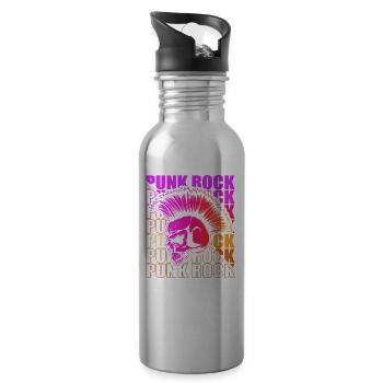 Punk Rock Pogo Anarchy Punks Punk Rocker Punk - Water bottle with straw - silver - Right