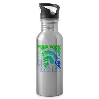 Punk Rock Pogo Anarchy Punks Punk Rocker Punk - Water bottle with straw - silver - Right