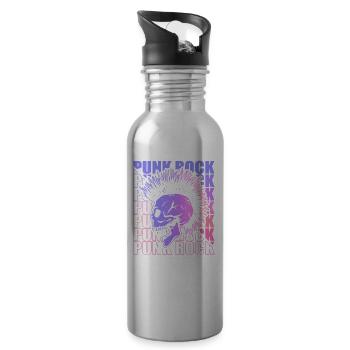 Punk Rock Pogo Anarchy Punks Punk Rocker Punk - Water bottle with straw - silver - Right
