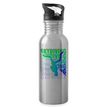 Skydive Freefly Fallschirmspringer Shirt Skydiving - Trinkflasche mit integriertem Trinkhalm - Lightsilver - Rechts