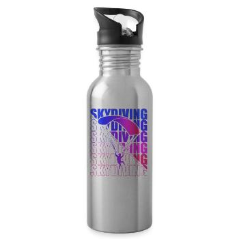 Skydive Freefly Skydiver Shirt Skydiving - Water bottle with straw - silver - Right