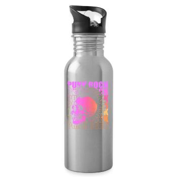 Punk Rock Pogo Anarchy Punks Punk Rocker Punk - Water bottle with straw - silver - Right