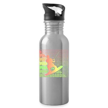 Wakeboard Wakeboarder Wakeboarding Freestyle DNA - Trinkflasche mit integriertem Trinkhalm - Lightsilver - Rechts