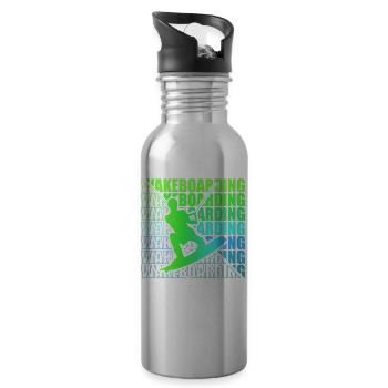 Wakeboard Wakeboarder Wakeboarding Freestyle DNA - Trinkflasche mit integriertem Trinkhalm - Lightsilver - Rechts