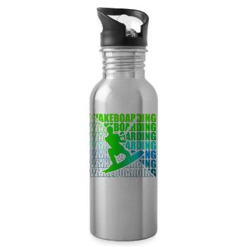 Wakeboard Wakeboarder Wakeboarding Freestyle DNA - Trinkflasche mit integriertem Trinkhalm - Lightsilver - Rechts