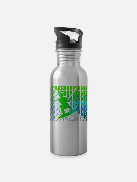 Wakeboard Wakeboarder Wakeboarding Freestyle DNA - Trinkflasche mit integriertem Trinkhalm - Lightsilver