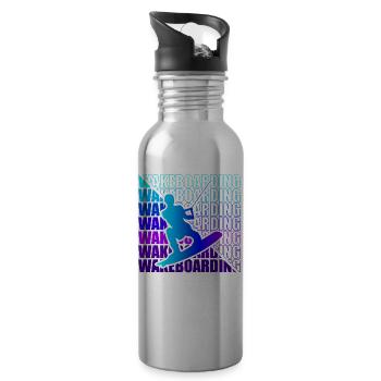 Wakeboard Wakeboarder Wakeboarding Freestyle DNA - Trinkflasche mit integriertem Trinkhalm - Lightsilver - Rechts