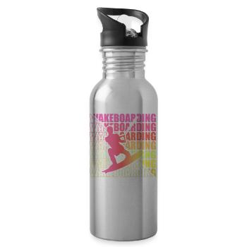 Wakeboard Wakeboarder Wakeboarding Freestyle DNA - Trinkflasche mit integriertem Trinkhalm - Lightsilver - Rechts