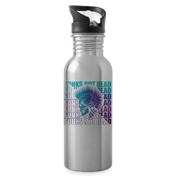 Punk Rock Pogo Anarchy Punks Punk Rocker Punk - Water bottle with straw - silver - Right