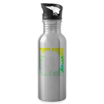 Punk Rock Pogo Anarchy Punks Punk Rocker Punk - Water bottle with straw - silver - Right