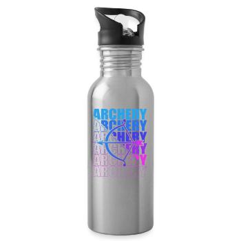Bogensport Bogenschütze Bogenschießen Pfeil Bogen - Trinkflasche mit integriertem Trinkhalm - Lightsilver - Rechts