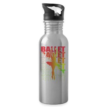Ballet, Ballerine, Fille, Fille, Danse - Gourde avec paille intégrée - argent clair - Droite