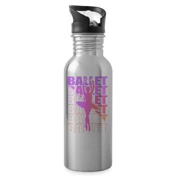 Ballet, Ballerine, Fille, Fille, Danse - Gourde avec paille intégrée - argent clair - Droite