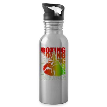 Boxen Martial Arts Boxing Box Club Boxer - Water bottle with straw - silver - Right