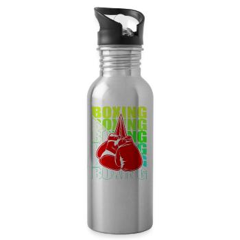Boxen Martial Arts Boxing Box Club Boxer - Water bottle with straw - silver - Right