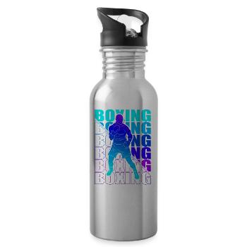 Boxen Martial Arts Boxing Box Club Boxer - Water bottle with straw - silver - Right