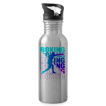 Boxen Martial Arts Boxing Box Club Boxer - Water bottle with straw - silver - Right