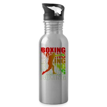 Boxen Martial Arts Boxing Box Club Boxer - Water bottle with straw - silver - Right
