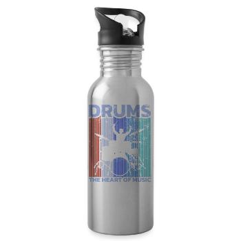 Drummers Drummers Drummers Drummers - Water bottle with straw - silver - Right