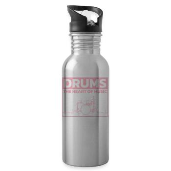 Drummers Drummers Drummers Drummers - Water bottle with straw - silver - Right