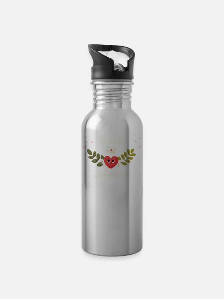 Flirty Leichenbestatter - Trinkflasche mit integriertem Trinkhalm - Lightsilver