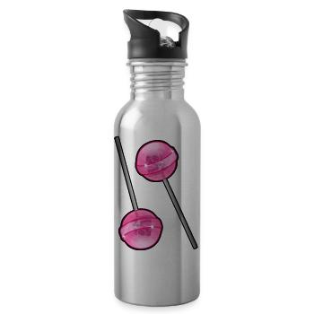 Totenkopf Lutscher - Trinkflasche mit integriertem Trinkhalm - Lightsilver - Rechts