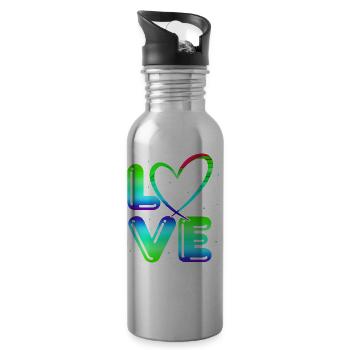 80er Jahre Retro KostümMottoparty Kostüm 90s Party - Trinkflasche mit integriertem Trinkhalm - Lightsilver - Rechts