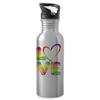 80er Jahre Retro KostümMottoparty Kostüm 90s Party - Trinkflasche mit integriertem Trinkhalm - Lightsilver - Rechts