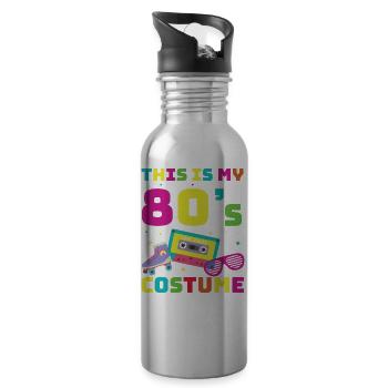 80er Jahre Retro KostümMottoparty Kostüm 90s Party - Trinkflasche mit integriertem Trinkhalm - Lightsilver - Rechts