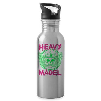 Biker Rocker, Heavy Rock, Punk, Hard Girl Metal - Trinkflasche mit integriertem Trinkhalm - Lightsilver - Rechts