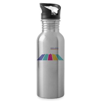80er Jahre Retro KostümMottoparty Kostüm 90s Party - Trinkflasche mit integriertem Trinkhalm - Lightsilver - Rechts