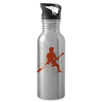 Rock 'n' Roll Musik, Tanzen, Konzert, Festival - Trinkflasche mit integriertem Trinkhalm - Lightsilver - Rechts