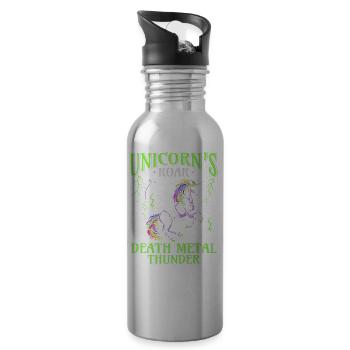 Goth Rock Satan Girl Woman Festivals Death Metal - Trinkflasche mit integriertem Trinkhalm - Lightsilver - Rechts
