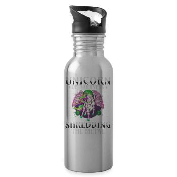 Goth Rock Satan Girl Woman Festivals Death Metal - Trinkflasche mit integriertem Trinkhalm - Lightsilver - Rechts