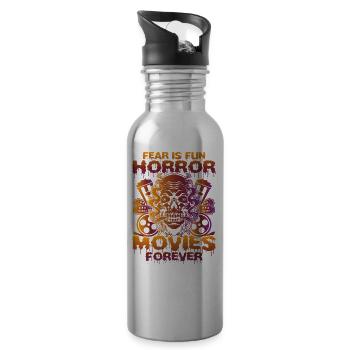 Festival du film d’horreur zombie + Halloween - Gourde avec paille intégrée - argent clair - Droite