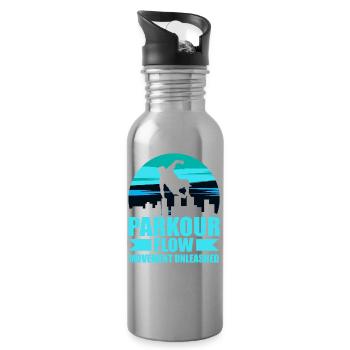 Parkour, Freerunning, Street Workout, Acrobatic - Trinkflasche mit integriertem Trinkhalm - Lightsilver - Rechts